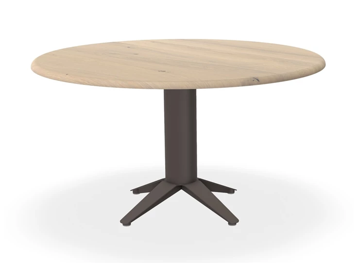 Eettafel Carve rond massief eik white wash 3 cm Bert Plantagie
