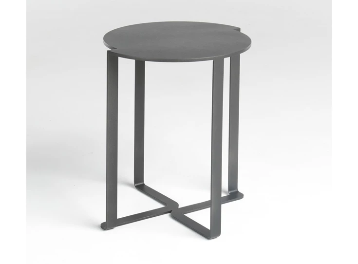 Zijkant Bijzettafel Bonnie rond metaal antraciet Bert Plantagie