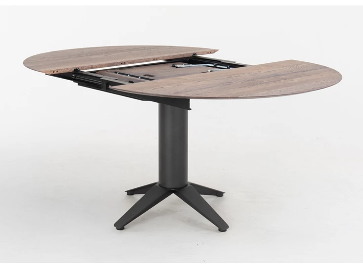 Systeem Verlengbare tafel Bloom rond massief hout eik Bert Plantagie