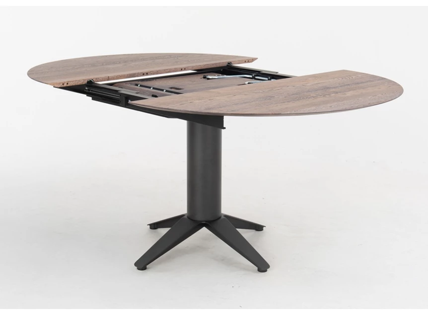 Systeem Verlengbare tafel Bloom rond massief hout eik Bert Plantagie