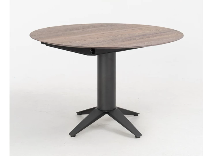 Dicht Verlengbare tafel Bloom rond massief hout eik Bert Plantagie