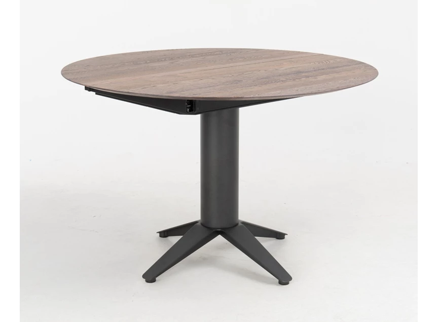 Dicht Verlengbare tafel Bloom rond massief hout eik Bert Plantagie