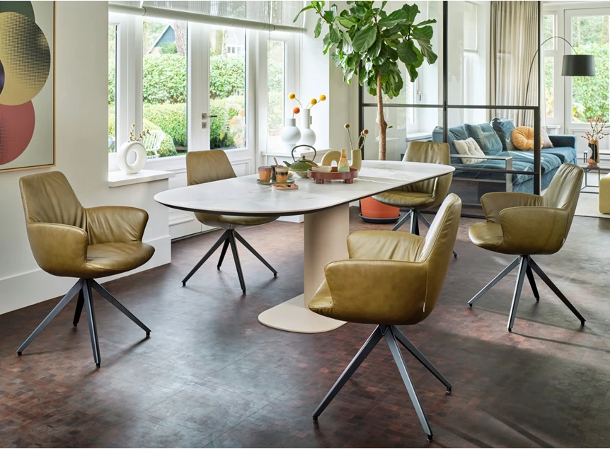 Eettafel Table Talk plat ovaal blad Dekton Bert Plantagie