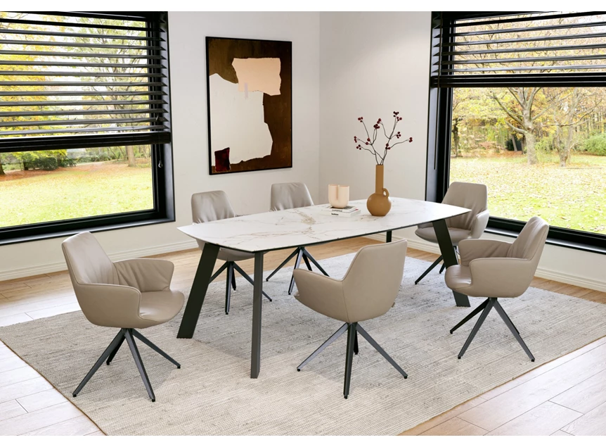 Eettafel Table Talk Wik blad keramiek marmerlook Bert Plantagie