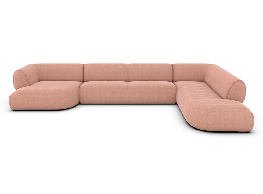 Hoeksalon Rozan met longchair stof oud roze Bert Plantagie