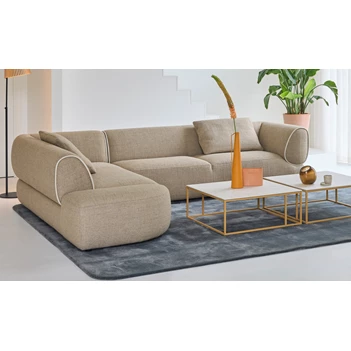 Salon hoekzetel Rozan stof zand taupe Bert Plantagie