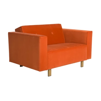 Bijzetzetel loveseat Odin stof fluweel oranje Bert Plantagie