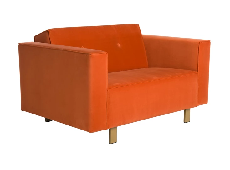 Bijzetzetel loveseat Odin stof fluweel oranje Bert Plantagie
