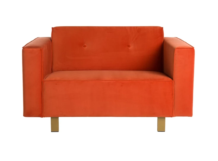 Front Bijzetzetel loveseat Odin stof fluweel oranje Bert Plantagie
