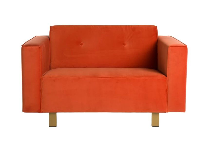 Front Bijzetzetel loveseat Odin stof fluweel oranje Bert Plantagie