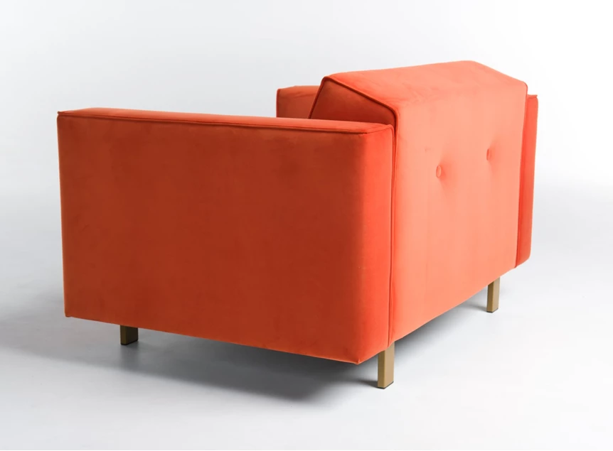 Achterkant Bijzetzetel loveseat Odin stof fluweel oranje Bert Plantagie