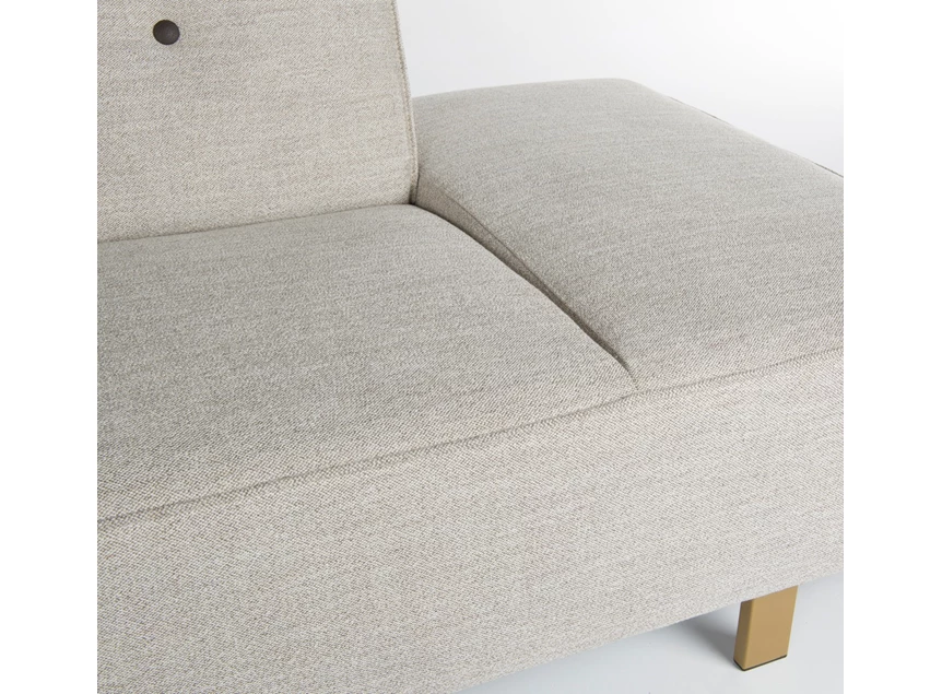 Detail Salon hoek Odin dormeuze stof beige met sierknopen Bert Plantagie