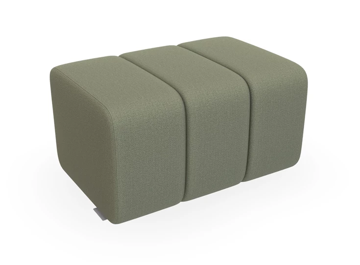 Poef hocker Bond Big Low stof olijfgroen Bert Plantagie