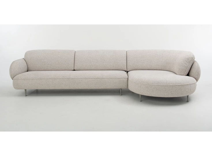 Front Salon Arizona met longchair island stof beige Bert Plantagie