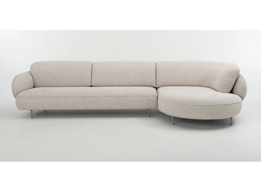 Front Salon Arizona met longchair island stof beige Bert Plantagie