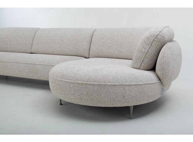 Detail Salon Arizona met longchair island stof beige Bert Plantagie