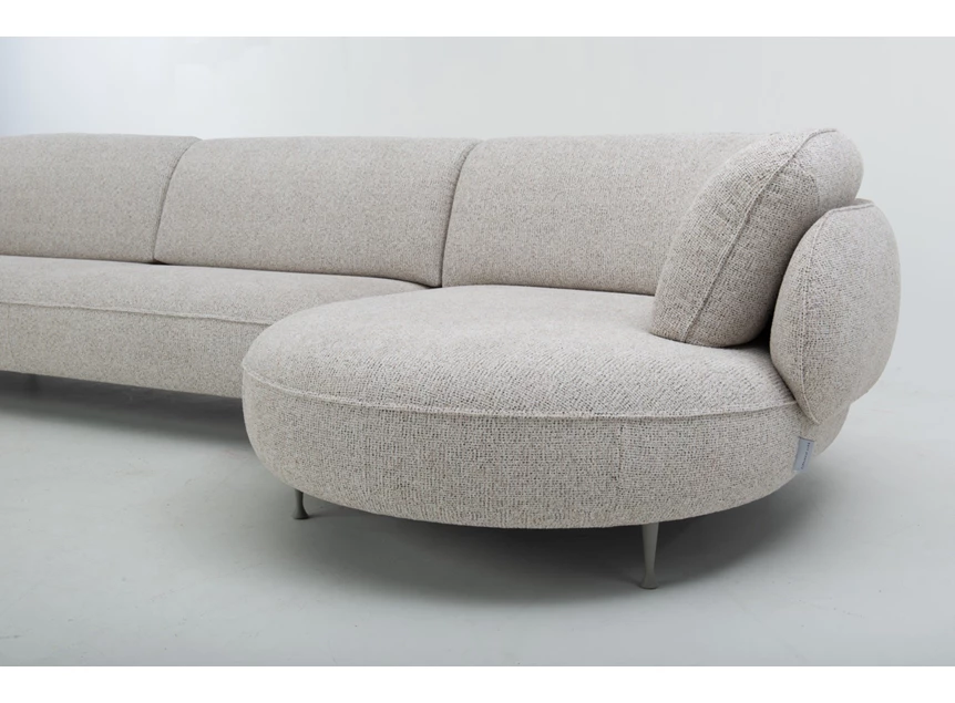 Detail Salon Arizona met longchair island stof beige Bert Plantagie