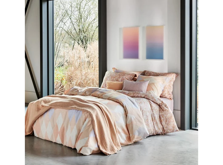 Glaze dekbedovertrekset apricot blush 240x200/220+2slopen sfeerfoto