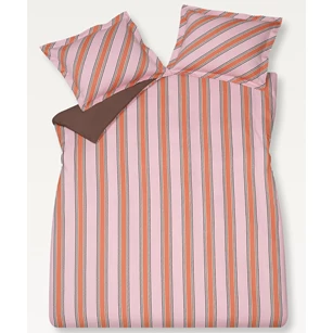 Preppy stripe dekbedovertrekset 240x200/220+2slopen /pink