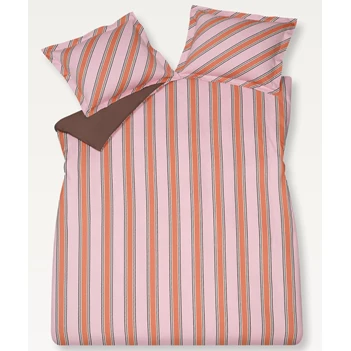 Preppy stripe dekbedovertrekset 240x200/220+2slopen /pink