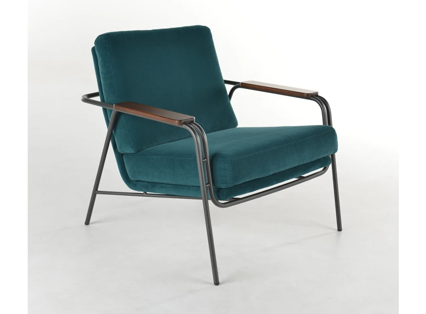 Bijzetzetel Tibbe T51 stof velvet petrol blauw Bert Plantagie