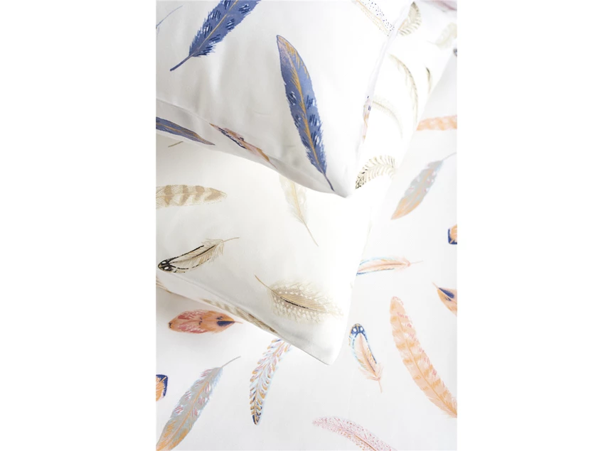 11901030.02 Twenthe dekbedovertrek feather blue 240x200/220cm detail veren