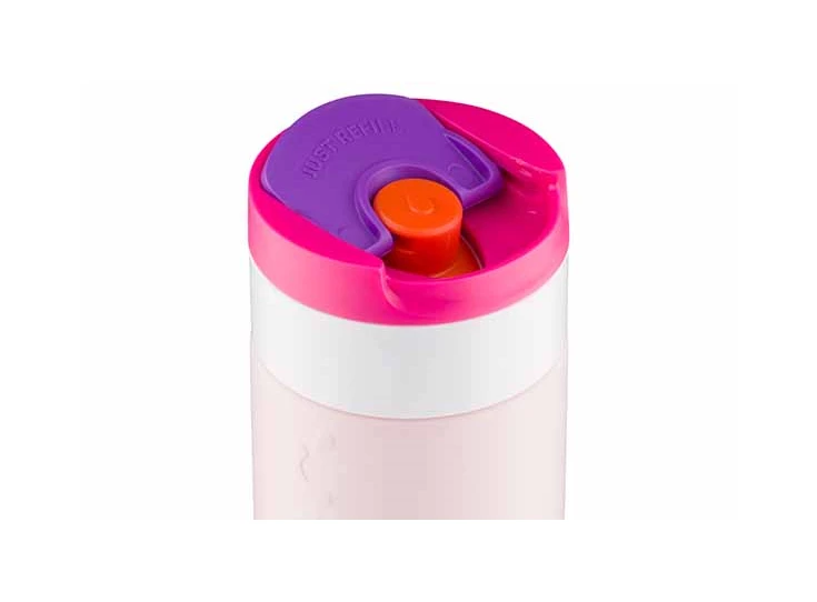 Travel mug berry pink 300ml sluiting