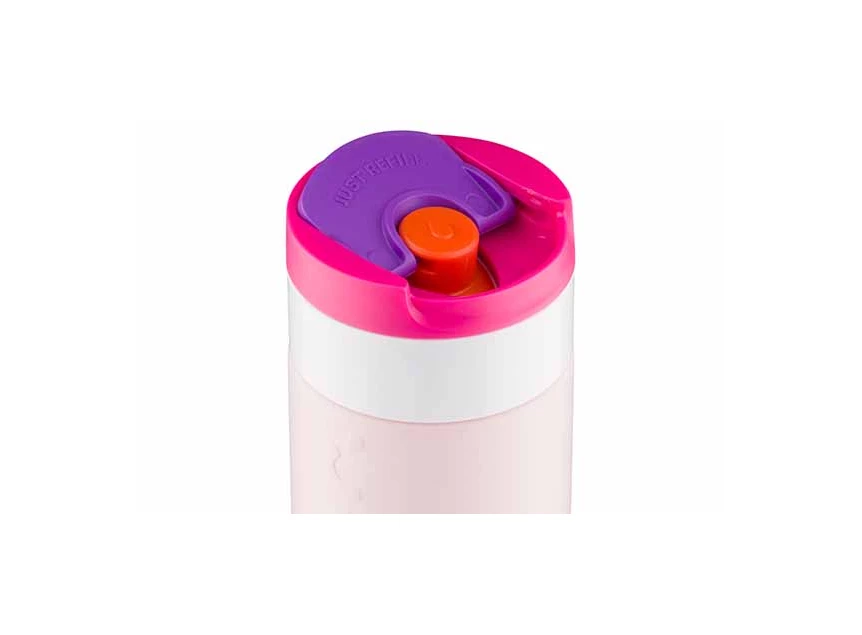 Travel mug berry pink 300ml sluiting