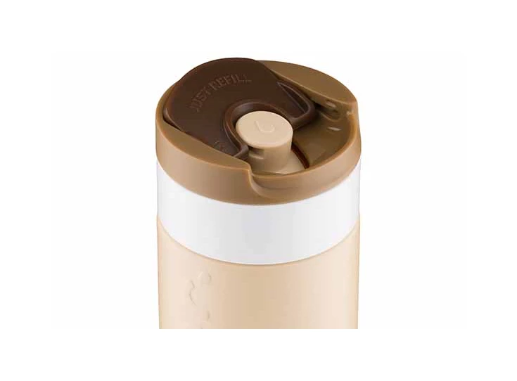 Travel mug earth brown 300ml sluiting
