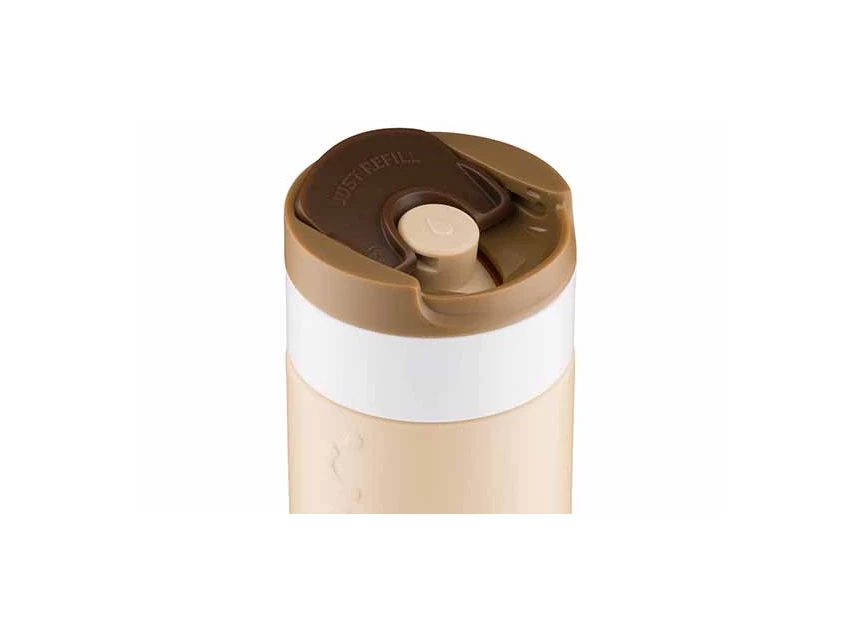 Travel mug earth brown 300ml sluiting