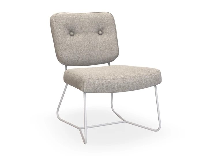 Bijzetzetel Kiko Plus K41 stof beige dubbele knoop Bert Plantagie