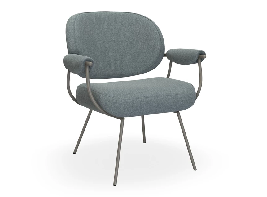 Bijzetzetel Flip F51 stof blauw armleuning baggy Bert Plantagie