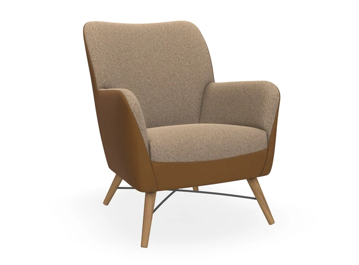 Bijzetzetel Bolero Wood B52 combi stof zand velvet roest Bert Plantagie