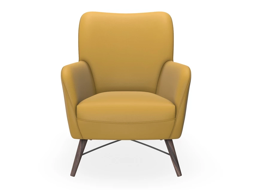 Front Bijzetzetel Bolero Wood B52 leder geel Bert Plantagie