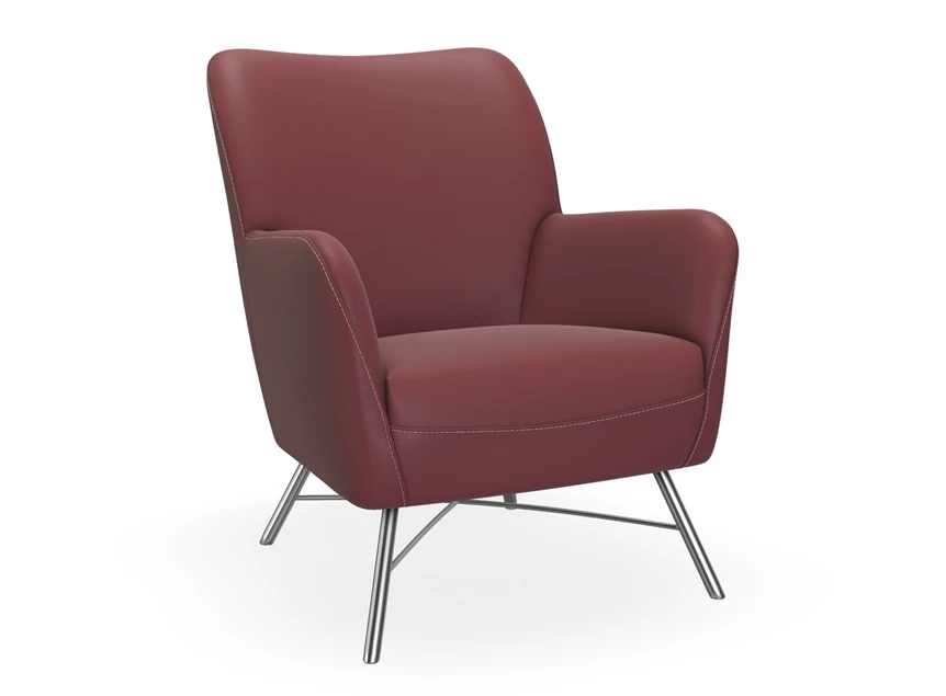 Bijzetzetel Bolero Four B32 leder bordeaux rood Bert Plantagie