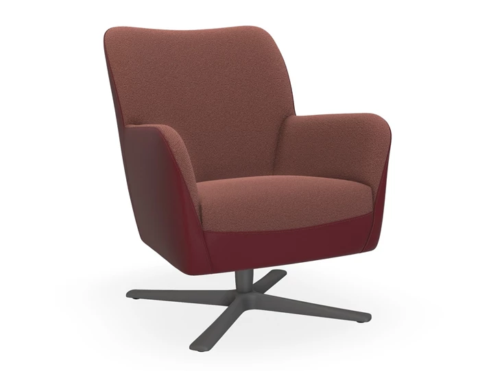 Bijzetzetel Bolero Air B42 combi stof leder terracotta Bert Plantagie