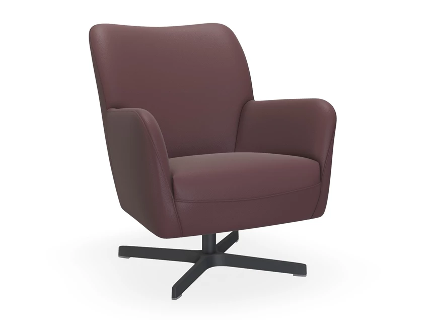Bijzetzetel Bolero B22 leder aubergine Bert Plantagie