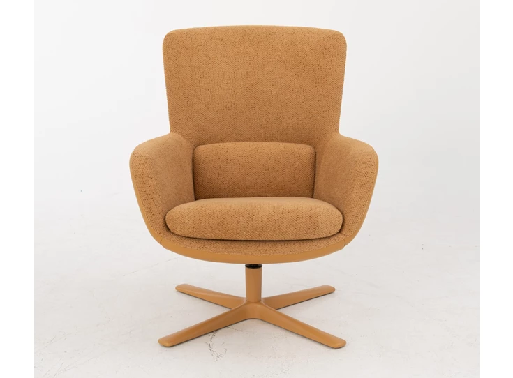 Front Bijzetzetel Aida A43 combi stof leder oker geel Bert Plantagie