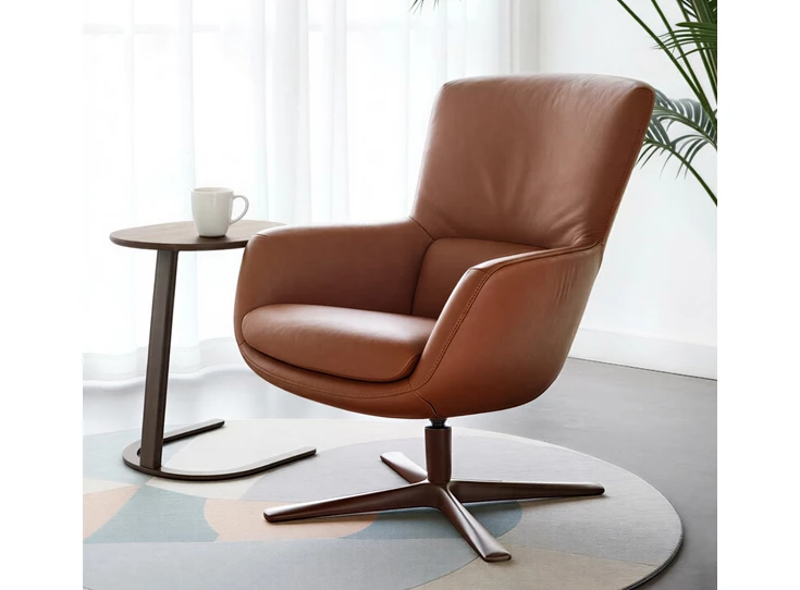 Bijzetzetel Aida A43 leder cognac Bert Plantagie