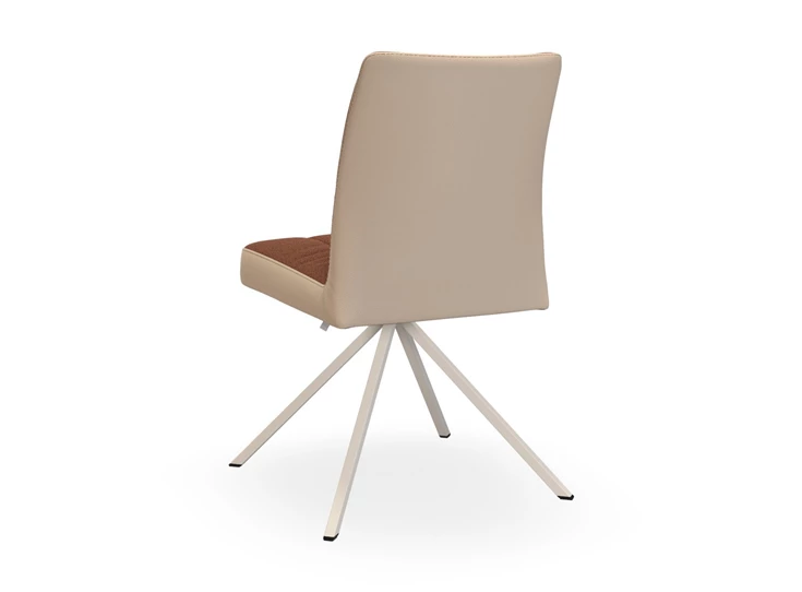 Achterkant Stoel Ultimo Statief U13 combi leder zand stof terracotta ribs Bert Plantagie