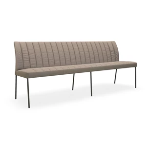 Eetkamerbank Ultimo rond U81 combi stof leder ribs Bert Plantagie