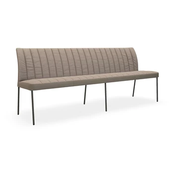 Eetkamerbank Ultimo rond U81 combi stof leder ribs Bert Plantagie