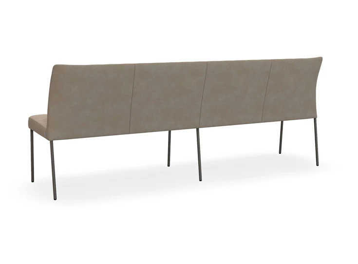 Achterkant Eetkamerbank Ultimo rond U81 combi stof leder ribs Bert Plantagie