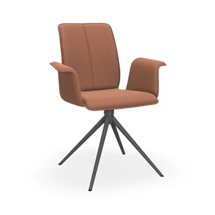 Armstoel Tara Statief 836A stof terracotta stolpnaad Bert Plantagie