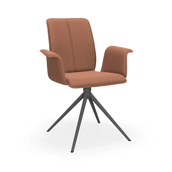 Armstoel Tara Statief 836A stof terracotta stolpnaad Bert Plantagie