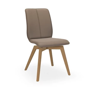 Stoel Tara Wood 815A leder taupe stolpnaad Bert Plantagie