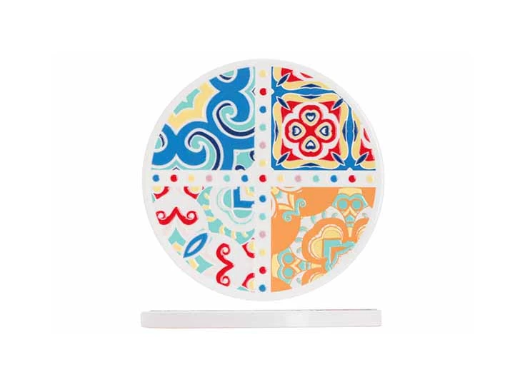Glasonderzetter rond d10cm set/4 stoneware