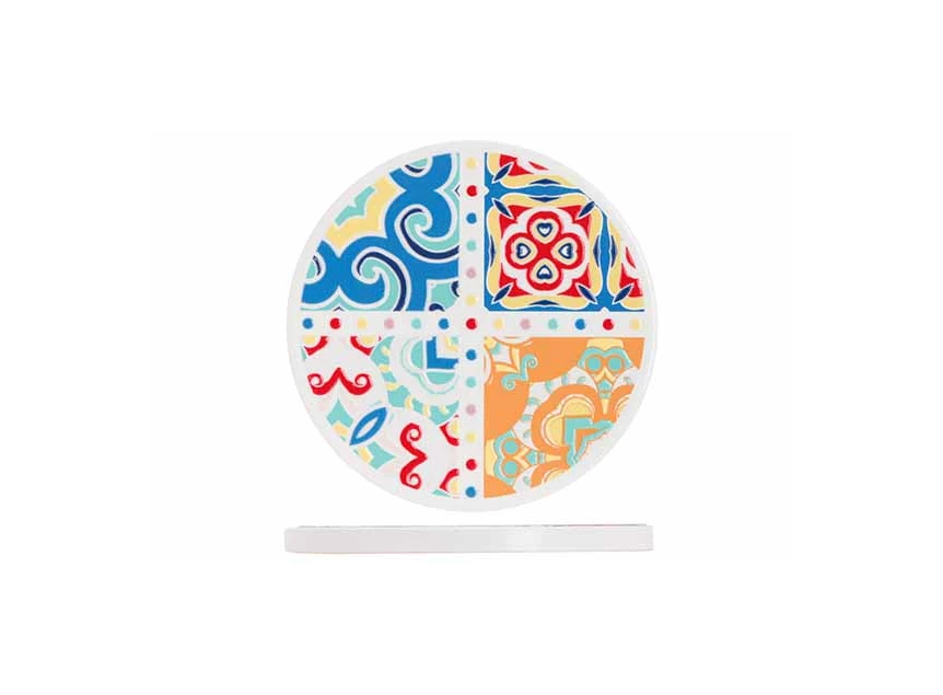 Glasonderzetter rond d10cm set/4 stoneware