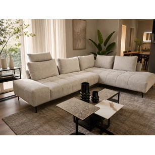 Hoeksalon Gianni stof beige Designwerk