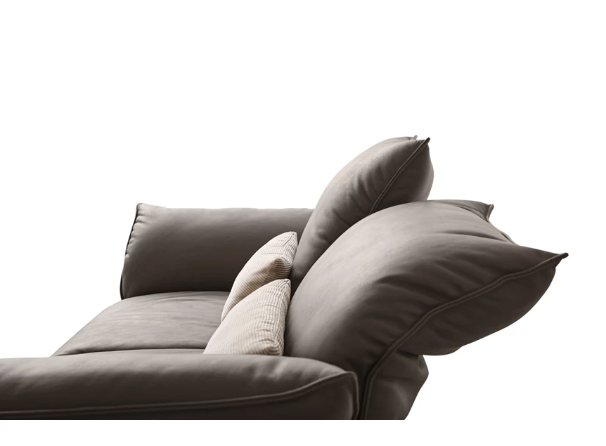 Zijkant Salon canapƩ Abby leder donkerbruin Koinor